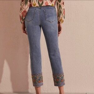 Tribal Jeans |  Size 2 | Embroidered Hem Denim Jeans